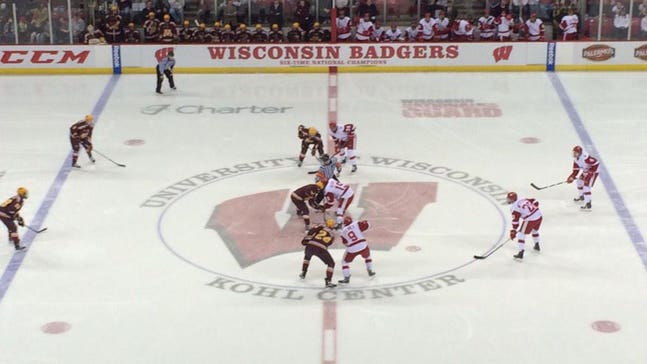 Offense rules in Badgers hockey border battle loss